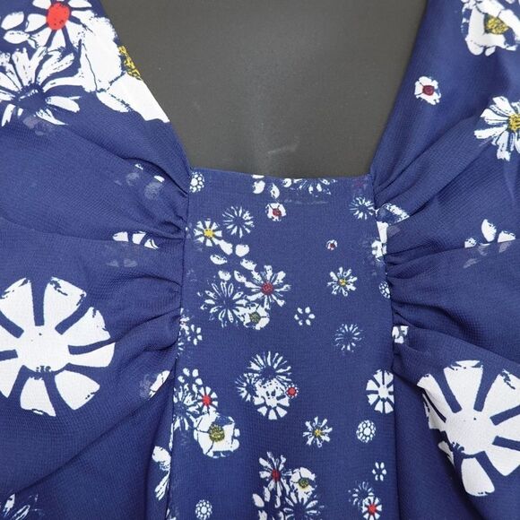 Jason Wu For Target Navy with White Florals Chiffon Sleeveless Dress Size Large - Picture 11 of 15